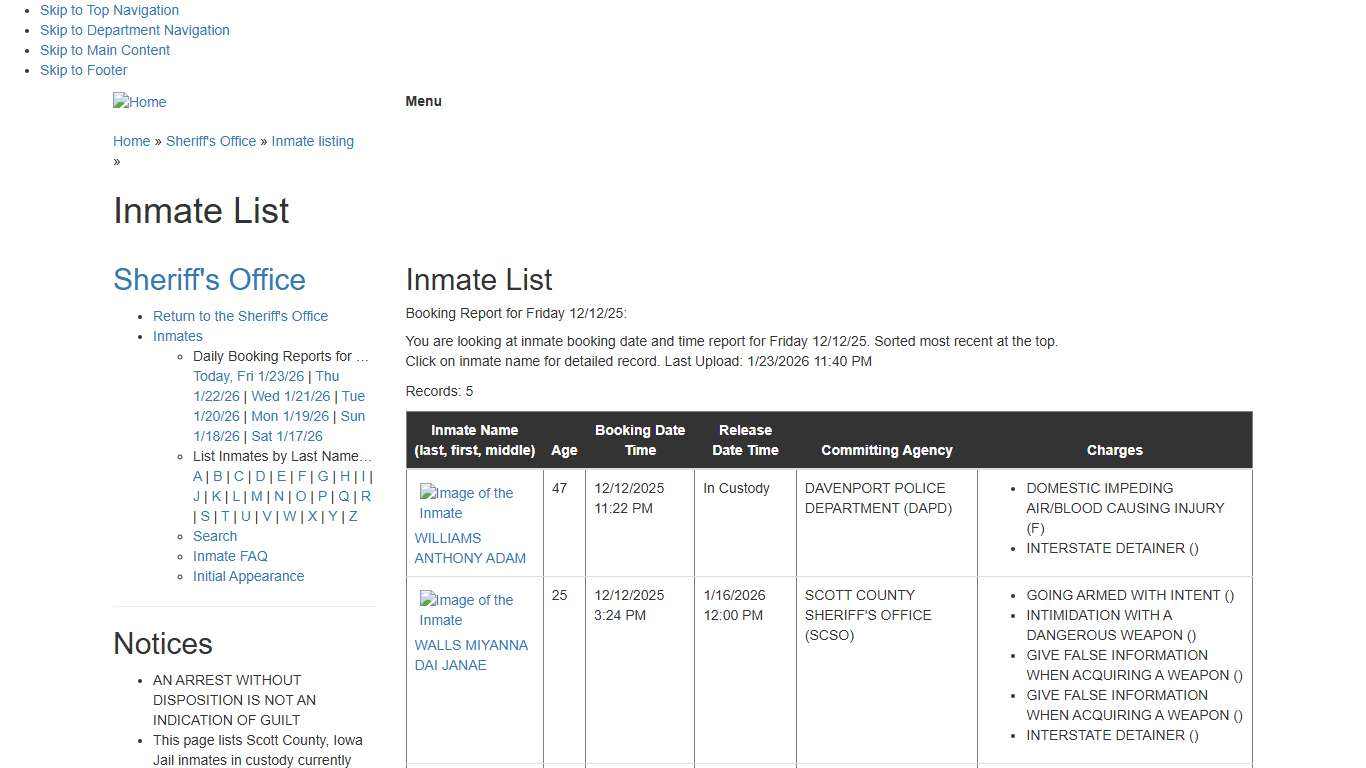 Inmate List